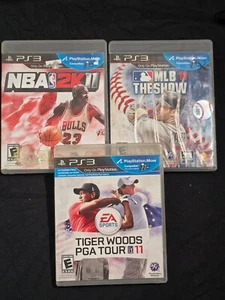 PS3 Lot NBA 2K11, MLB The Show 11, Tiger Woods PGA Tour 11 - Sports Fan Pack! - Picture 1 of 7