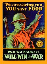 WELL FED SOLDIERS WILL WIN THE WAR - Vintage Propaganda Poster - Various Sizes