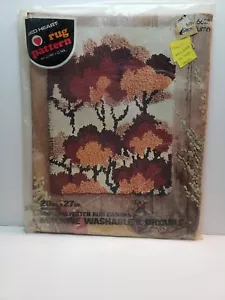 Vtg New Sealed Red Heart Latch Hook Rug Pattern 6628 Autumn 20”X27” Canvas - Picture 1 of 5