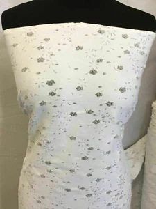 NUEVO Vestido de Tela Lurex Lurex Floral Elastizado Algodón Elastizado Blanco de Diseñador - Imagen 1 de 7