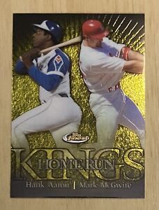 1999 Topps Finest Home Run Kings Hank Aaron Mark McGwire #300