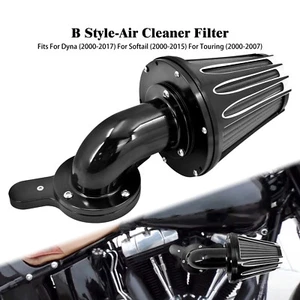 Filtro de filtro de aire de cono de aluminio gris admisión para Harley FLH Touring Dyna Softail - Imagen 1 de 10