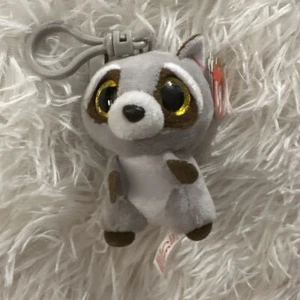 TY Beanie Boos - OAKIE the Raccoon (Glitter Eyes)(Key Clip - 3 inch) - MWMTs Boo - Picture 1 of 4