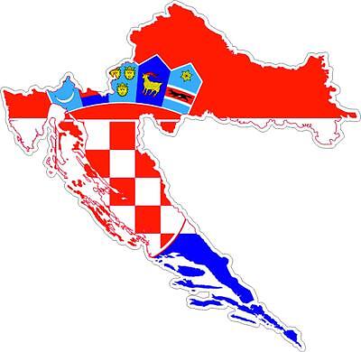Adesivi Adesivo Moto Auto Sticker Bandiera Vinyl Decal Mappa Croazia • 3.29€