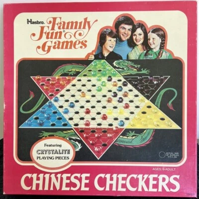 Винтаж 1976 Hasbro Китайские Шашки Семейные Веселые Игры Настольная Игра Кристаллит Шт. - Изображение 1 из 4