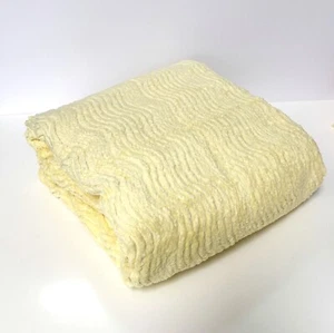 Light Yellow Wavy Cotton Chenille Fabric, Almost 2 yards, 60" wide Yardage - Picture 1 of 5