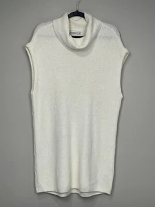 Abercrombie Fitch Pullover Kleid Damen XL Petite White Ribbed Mini Zopfmuster - Bild 1 von 10