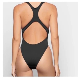 SKIMS Swimsuit One Piece Racerback Cutout High Leg Black Womens - Picture 1 of 6