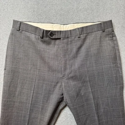 Pantalones Brooks Brothers Fitzgerald Para Hombre 38x32 Gris Cuadros Lana Preppy Formal Adulto Foto 1 de 4