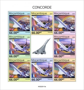 Mozambique - Avión Concorde 2022, Londres y París - Hoja de 8 sellos - MOZ220113a - Imagen 1 de 1