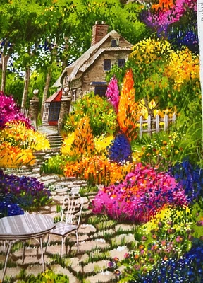 Tecido de algodão vintage com estampa Garden House 2 YDS - Michael Miller - Imagem 1 de 4