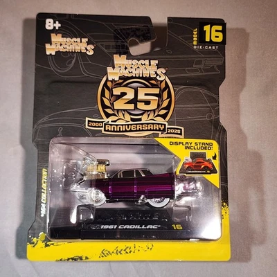 Cadillac Die-Cast Car Modelo # 16 1961 25 aniversario Muscle Machines Foto 1 de 4