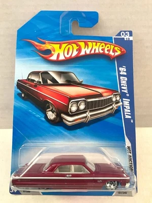 Hot Wheels 2010 WALMART BF Goodrich Wheels - 64 Chevy Impala #161 rojo Foto 1 de 4