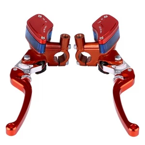 (Orange) Hydraulic Brake Pump 1 Pair 22mm CNC Motorcycle Hydraulic Brake - Picture 1 of 12