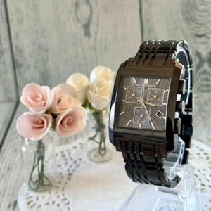 BURBERRY BU1563 Watch Chronograph Black Rare Used From Japan Check description - Picture 1 of 4