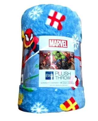 Nueva manta de felpa Marvel Spiderman Navidad vacaciones copo de nieve regalo invierno Foto 1 de 4