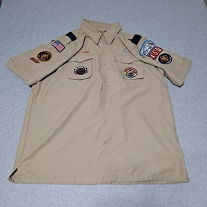 Boy Scouts Of America Uniform Shirt Men XL Vented Microfiber Official BSA Beige - Picture 1 of 12
