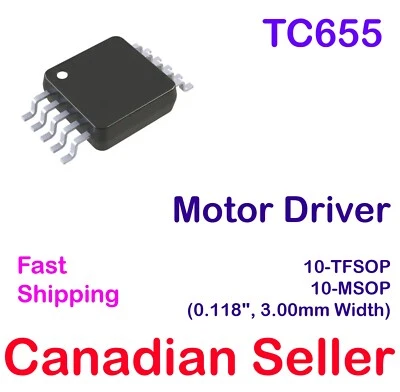 TC655 PWM Fan Speed I2C Motor Driver W/ Fan Fault Detection 10-MSOP Microchip - Image 1 of 2