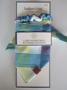 Bandana para perro Southern Living Scrunchie y reversible M/L nueva con etiquetas - Imagen 1 de 5