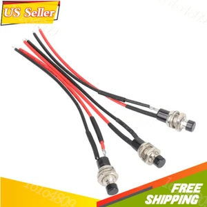 Mini interruptor de botón pulsador momentáneo 3 piezas precableado SPST N/O 12V 5 amperios palanca - Imagen 1 de 11