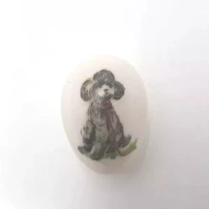 Decorative Porcelain Mini Egg Dog Red Collar Easter Vintage 1.25" - Picture 1 of 4