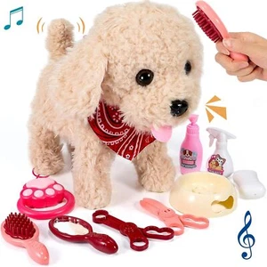 Electronic Laufender Hund mit Sound Kuscheltier Beige Plüschhund Kinderspielzeug - Bild 1 von 24