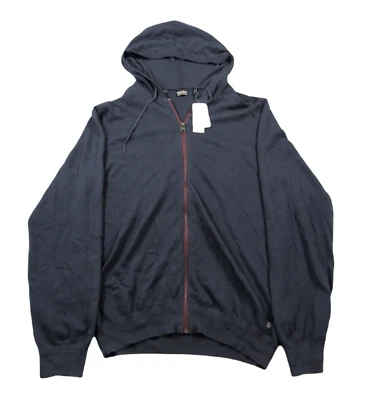 Buffalo David Bitton Wasolop Hoodie Sweater Mens 2XL Midnight Blue Cardigan $79 - Image 1 of 4