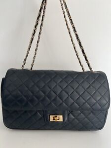 Morris Moskowitz Vintage Quilted Leather Double Flap Gold Chain Bag