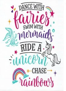 EINHORN TANZT MIT FEEN KINDER VOLLFARBIG GLANZ A3 POSTER DRUCK - Bild 1 von 1