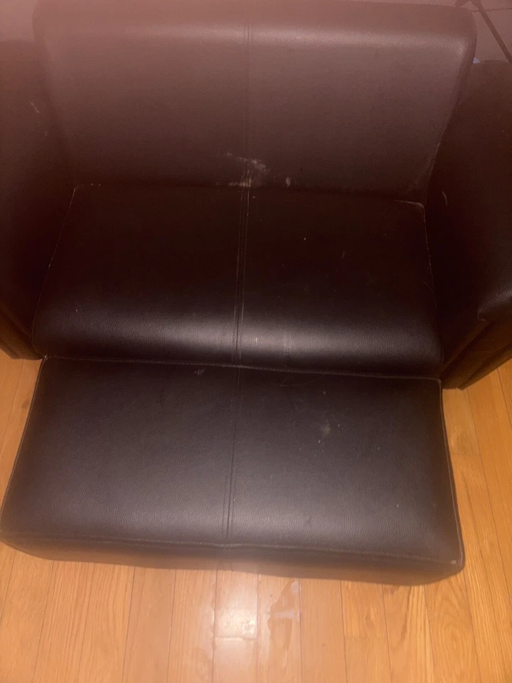 kids couches with stool included. There is two of them and they are both black l - Image 1 of 1