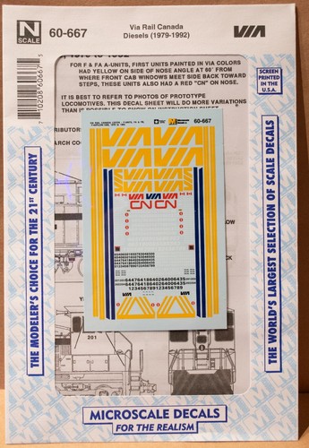 Microscale Decal N #60-667 Railroad Decal Set - Via Rail Canada ...