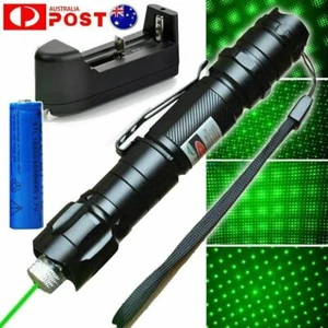 1mw Green Laser Pointer Pen 532nm Zoom Focus Beam Light+Battery+Charger Lazer O - Picture 1 of 11
