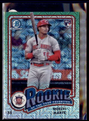 2024 Bowman ROY-4 Noelvi Marte Rookie of the Year Favorites Chrome Mojo - Image 1 of 2