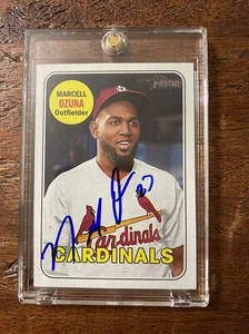 Marcell Ozuna Signed Topps Heritage Card Psa Dna Coa Cardinals Braves - Picture 1 of 4