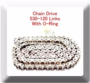 (O-Ring) Drive Chain Chrome Plated 530 x120 Link For Suzuki GSXR 1000 GSX-R750 - Picture 1 of 3
