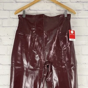 Spanx Leggings Women's Size Large Tall Pants Faux Patent Leather Leggings NWT - Picture 1 of 12