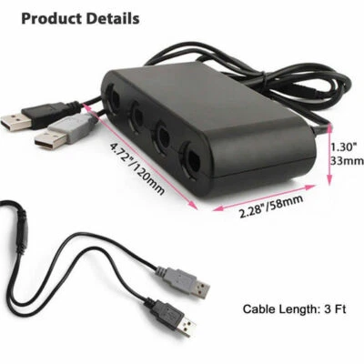 Adaptador de controlador GC de 4 puertos para Switch/Wii/Wii U/Gamecube SMASH BROS Foto 1 de 4