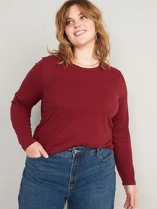 OLD NAVY Women's PLUS Size 3X EveryWear Crew Neck Slub-Knit Long-Sleeved T-Shirt - Picture 1 of 6
