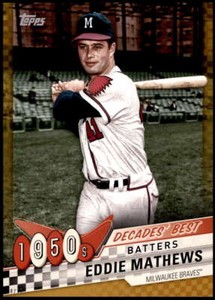 Eddie Mathews 2020 Topps Decades Best 5x7 Gold #DB-12 8/10 Braves