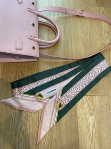 Burberry Skinny Scarf Black Pink Vintage UNUSED from Japan - Picture 1 of 5