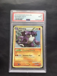 Pokemon Cards: HGSS Triumphant Rare Holo: Nidoking 6/102 PSA 9 - Picture 1 of 6