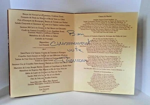 Signed Restaurant Menu PIERRE ORSI Paris France signed by CHEF ORSI  - Picture 1 of 3
