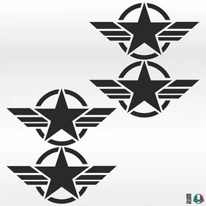 4 Sticker Klebstoffe Stern Militär US Army Armee Auto Wohnmobil Pickup - Bild 1 von 20