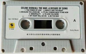 Celine Dion All The Way... A Decade of Song Chinese Release Cassette Only - Picture 1 of 2