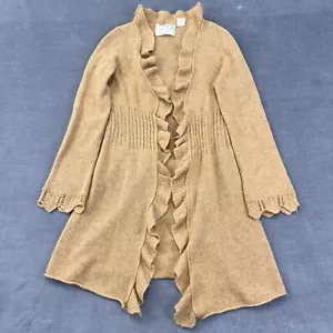 Anthropologie Sparrow Cardigan Sweater Womens S Yellow Angora Lambswool Long - Picture 1 of 9