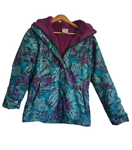 COLUMBIA Teal/Purple OMNI-TECH SNOWBOARD JACKET Kid Hike Ski Rain Coat YOUTH  Xl - Picture 1 of 18
