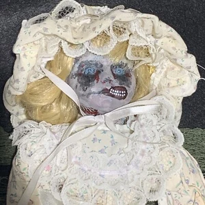 Dead Zombie Halloween Haunted Prop OOAK Porcelain Doll Vintage With Hat - Picture 1 of 8