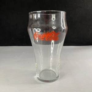 "Taza de refresco Coca-Cola de vidrio transparente con letras rojas 7"" vintage 12 oz" - Imagen 1 de 6