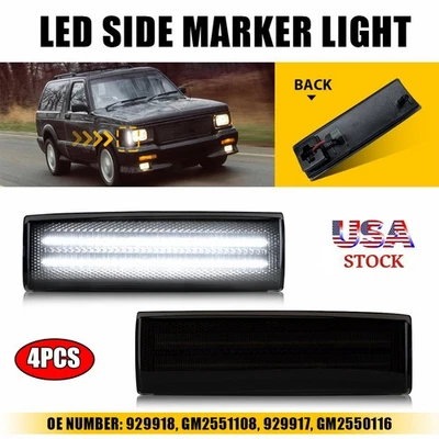 Luz de señal de giro marcador lateral 4XFor Chevrolet S10 GMC Jimmy S15 con bombilla LED blanca Foto 1 de 4