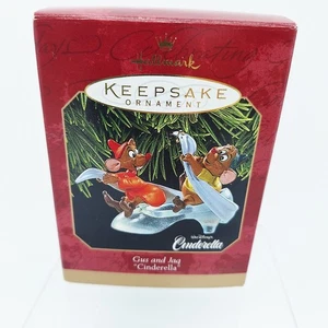 1997 Hallmark Keepsake Ornament Disney Gus & Jaq Cinderella Glass Slipper Mice - Picture 1 of 7